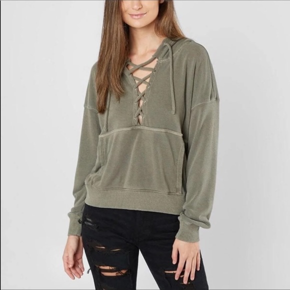 Free People Sweaters - Lace up hoodie